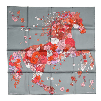 Hermes Silk Robe Legere Scarf 90 Gris Corail Rose Pourpre 1 of 4