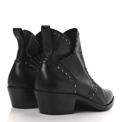 Saint Laurent Calfskin Dakota 50 Stud Bootie 44 Black 5 of 9