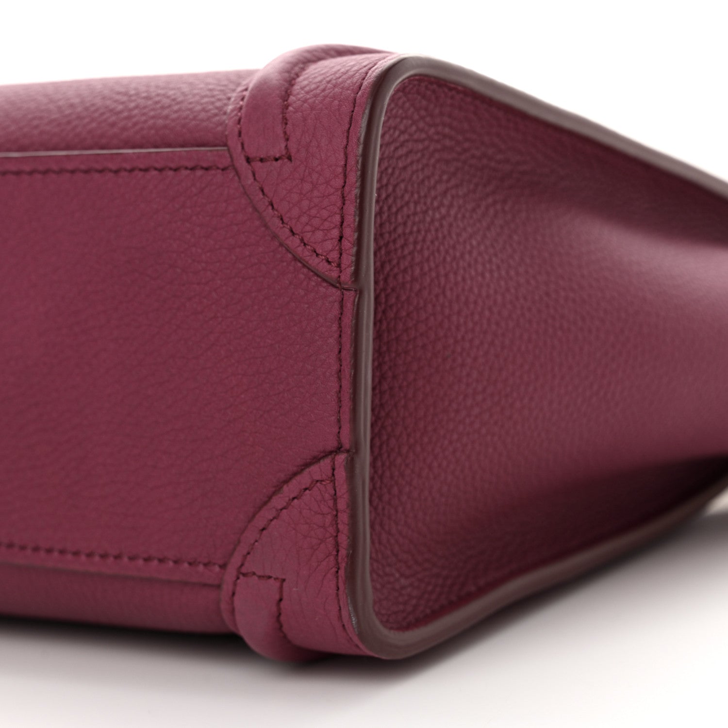 Celine Drummed Calfskin Nano Luggage Plum 10 of 12
