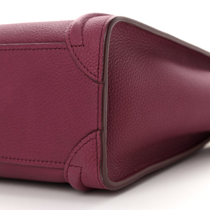 Celine Drummed Calfskin Nano Luggage Plum 10 of 12