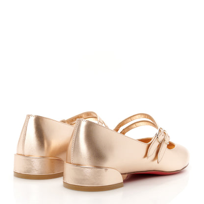 Christian Louboutin Calf Laminato Satin Sweet Jane Flats 37.5 Leche 5 of 10
