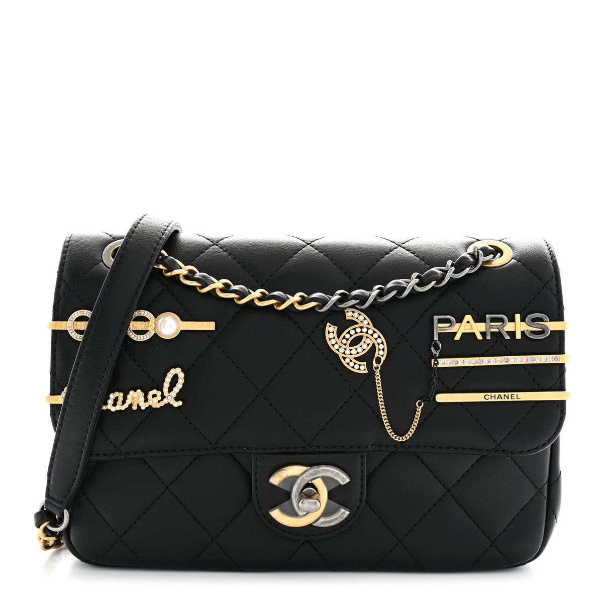 Chanel Lambskin Quilted Small Coco Clips Single Flap Black 1 of 10