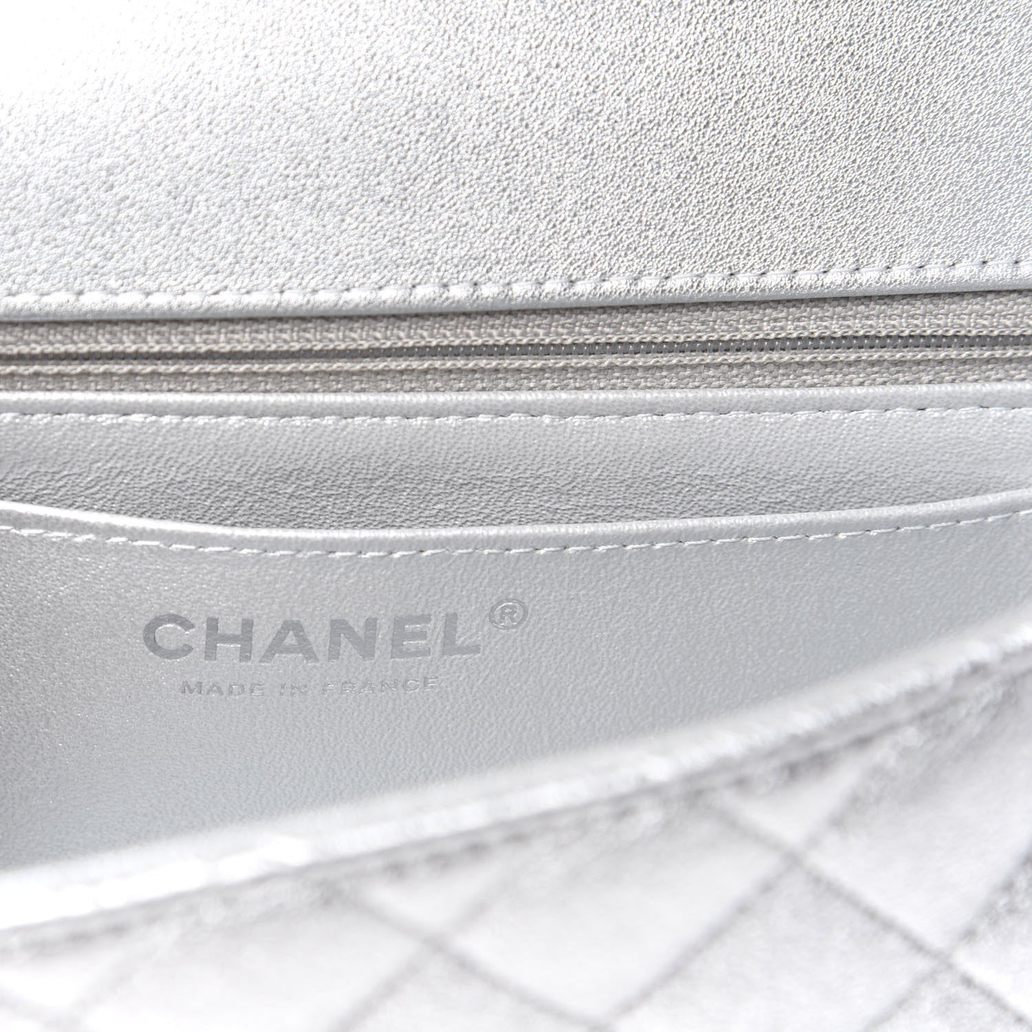 Chanel Metallic Lambskin Quilted Mini Rectangular Flap Silver 5 of 9