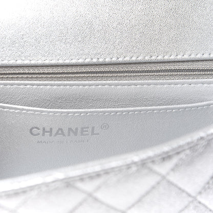 Chanel Metallic Lambskin Quilted Mini Rectangular Flap Silver 5 of 9