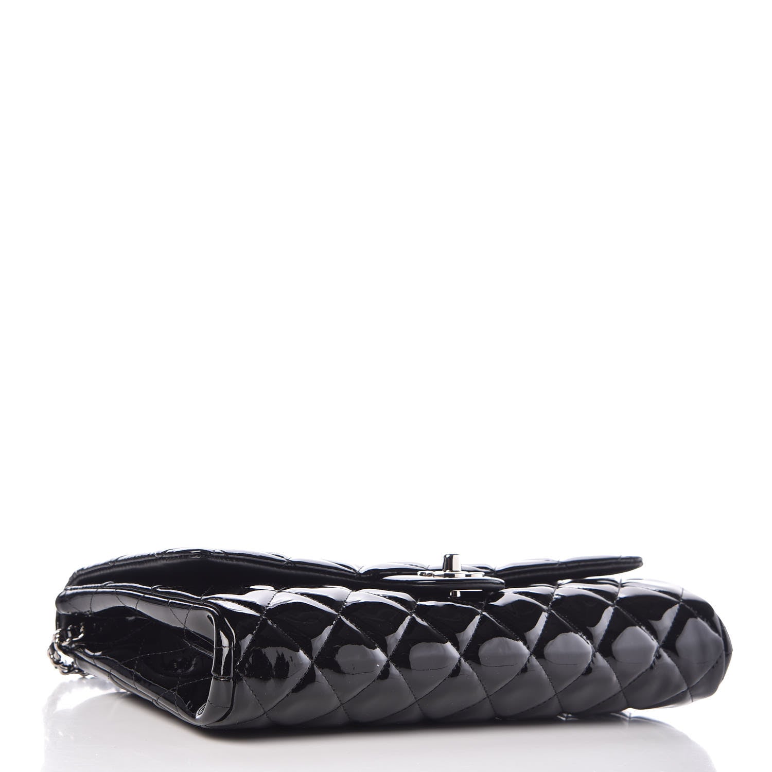 Chanel Patent Quilted Clutch with Chain Flap Black 4 of 9