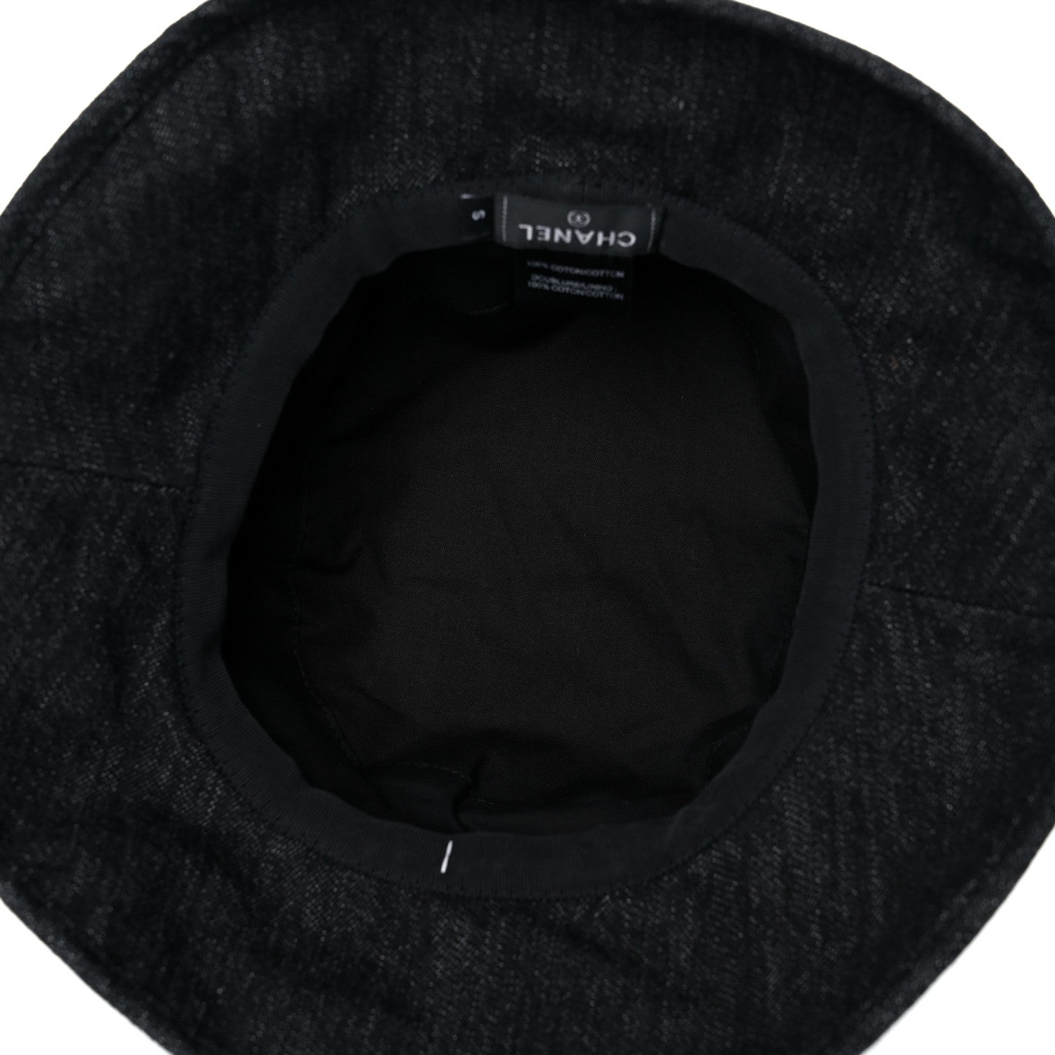 Chanel Denim Logo Bucket Hat S Black 4 of 5
