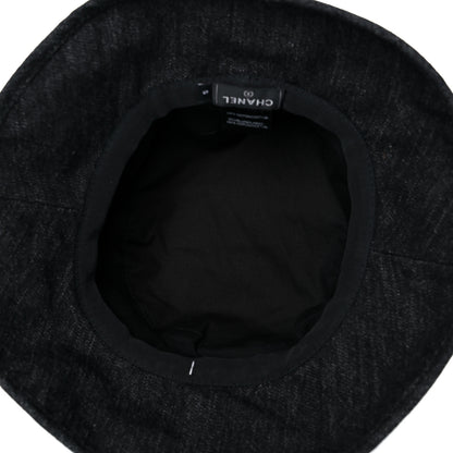 Chanel Denim Logo Bucket Hat S Black 4 of 5