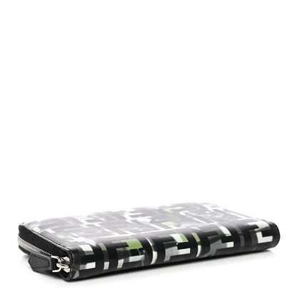 Fendi Vitello CamouFF Zip Around Wallet Black Multicolor 4 of 9