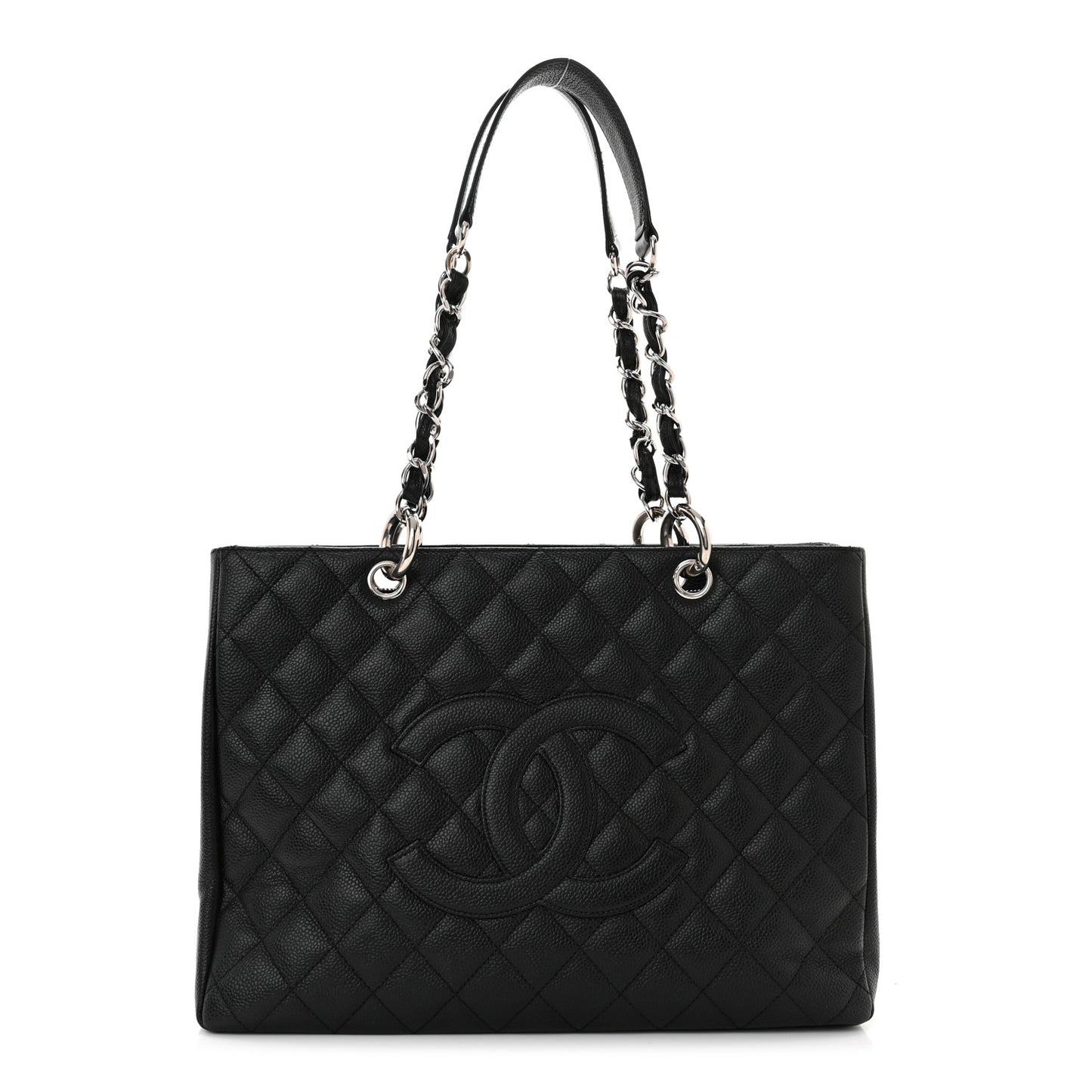 Caviar Quilted Grand Shopping Tote GST Black