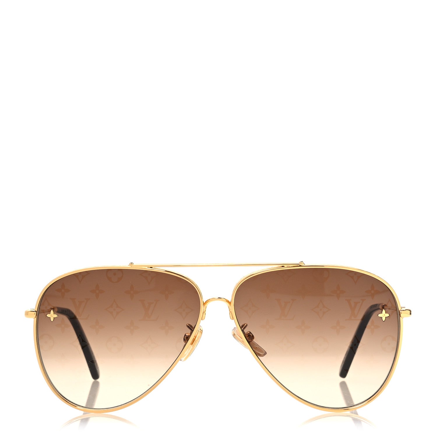 Louis Vuitton Metal The LV Pilot Sunglasses Z1620U Gradient Brown Monogram 2 of 9