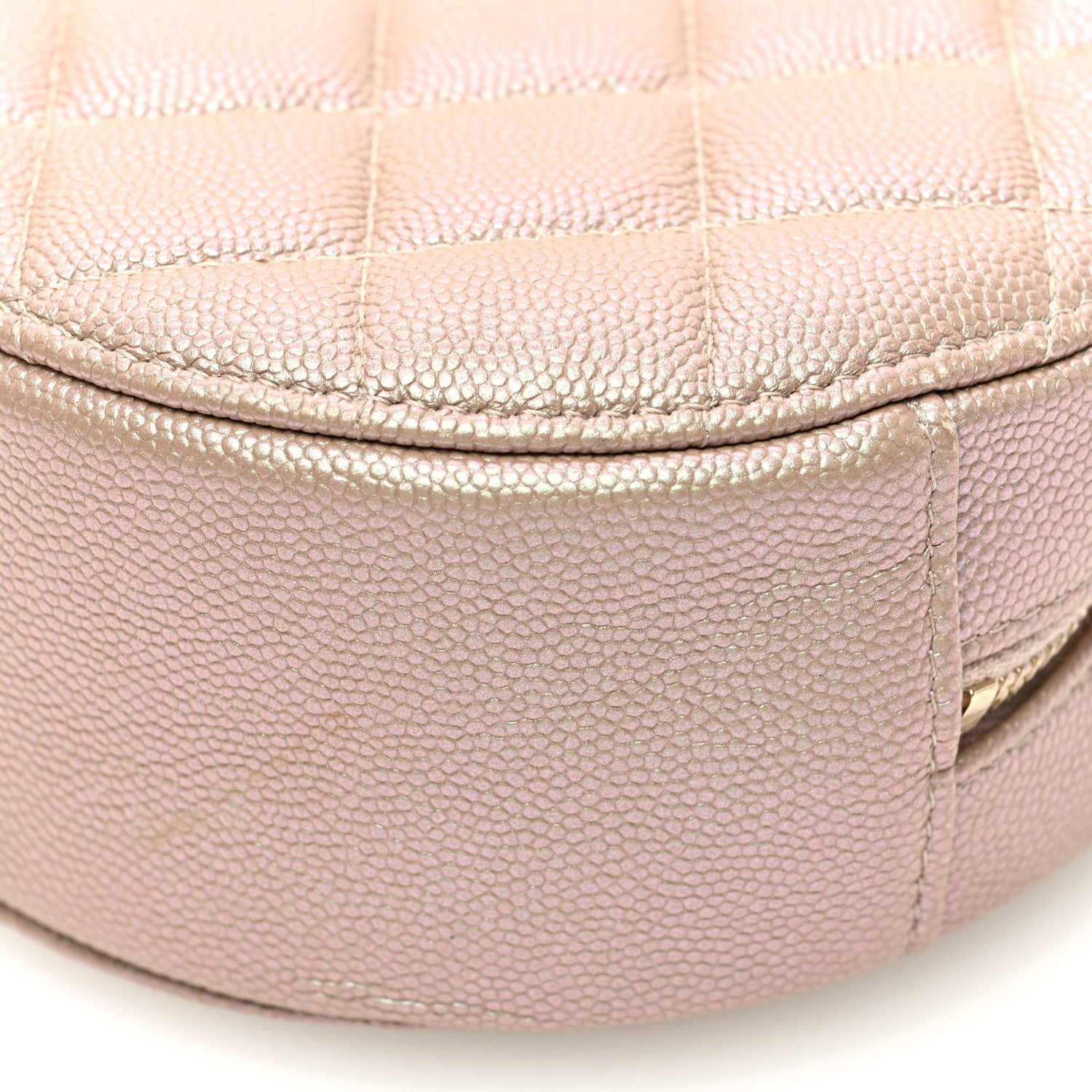 Chanel Iridescent Caviar Resin Quilted Round Clutch With Chain Beige 10 of 10