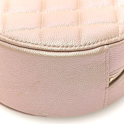 Chanel Iridescent Caviar Resin Quilted Round Clutch With Chain Beige 10 of 10