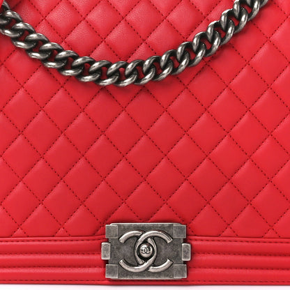 Chanel Calfskin Quilted Large Boy Flap Red 8 of 11
