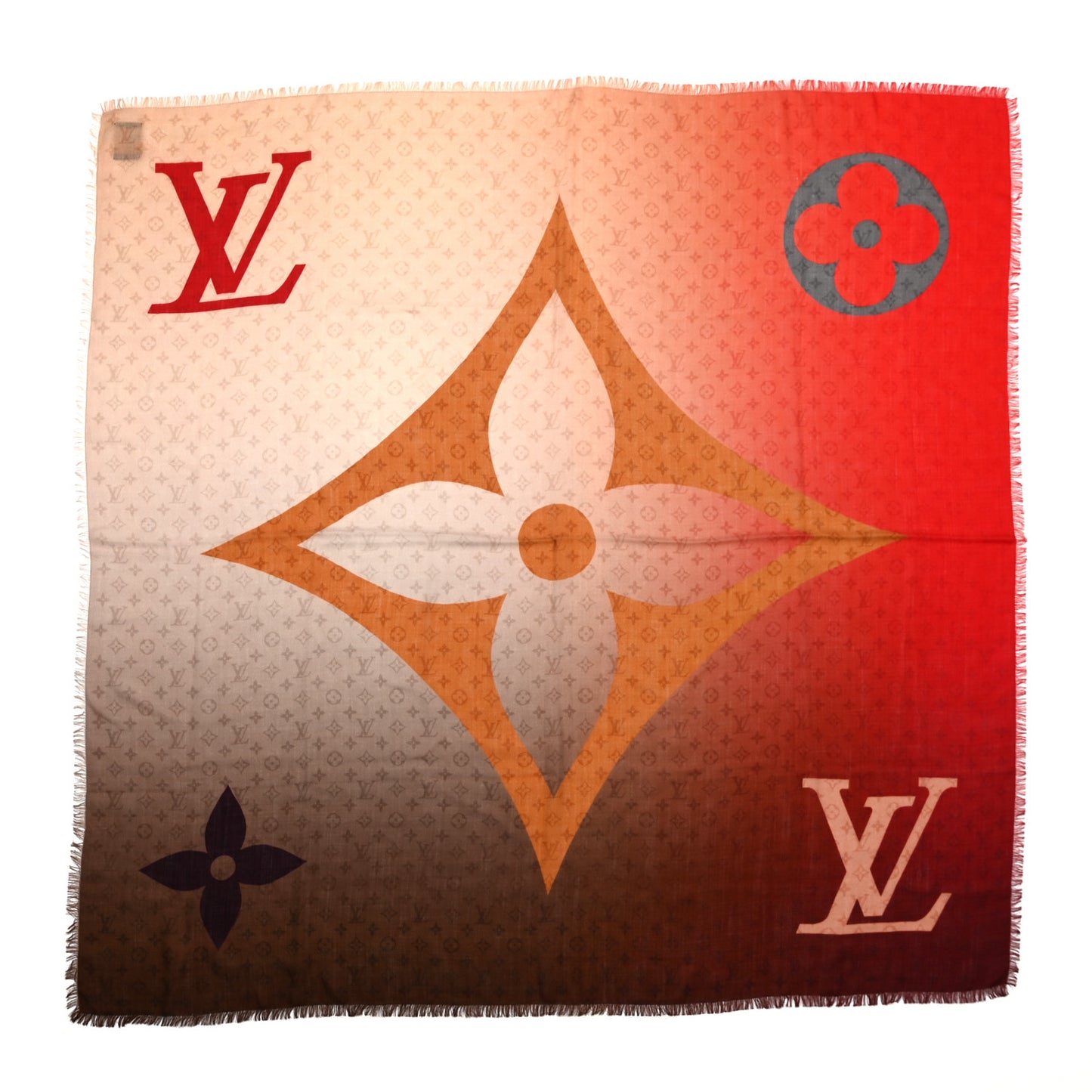 Wool Monogram Glory LV Shawl Beige