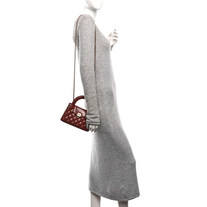 Chanel Shiny Aged Calfskin Quilted Nano Kelly Shopper Brown 2 of 11