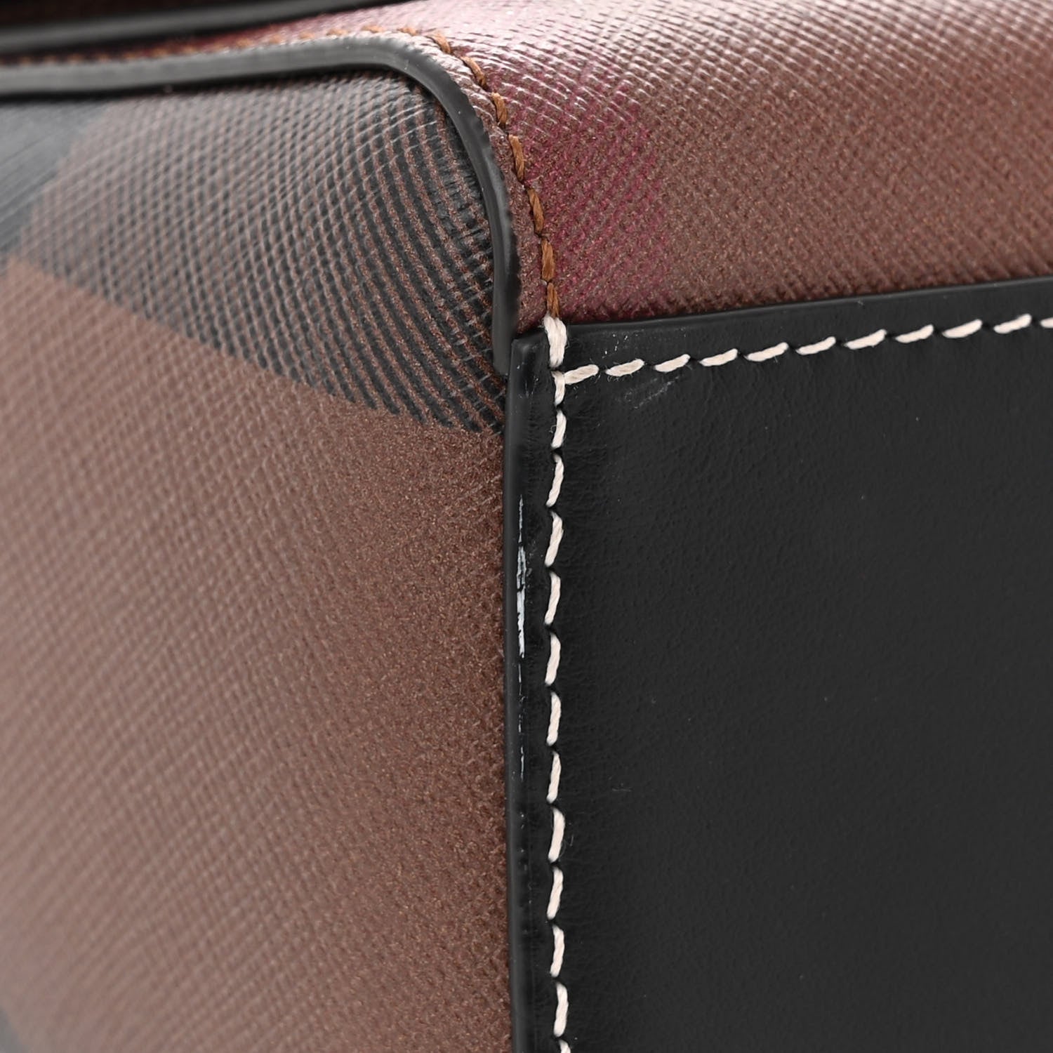 Burberry Calfskin Giant Check E-Canvas Note Crossbody Bag Dark Birch Brown 11 of 11