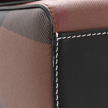Burberry Calfskin Giant Check E-Canvas Note Crossbody Bag Dark Birch Brown 11 of 11