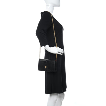 Alexander McQueen Calfskin Crocodile Embossed Skull Mini Crossbody Bag Black 2 of 9