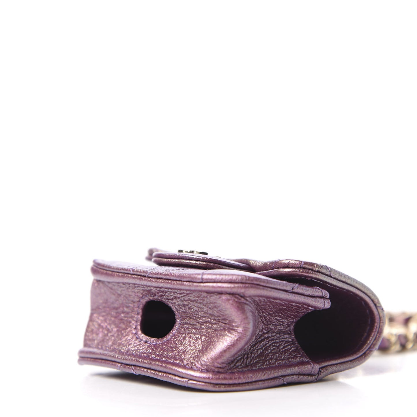 Iridescent Lambskin Quilted Airpods Pro Case Purple