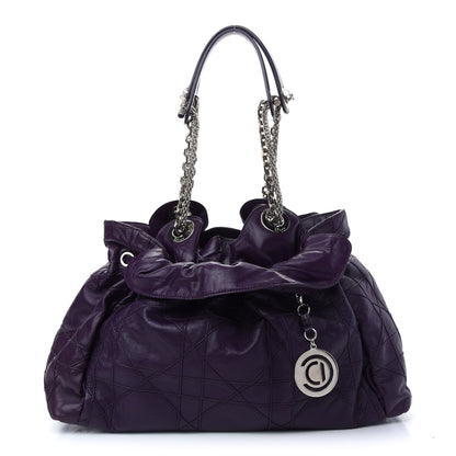 Christian Dior Lambskin Cannage Medium Le Trente Tote Purple 1 of 8