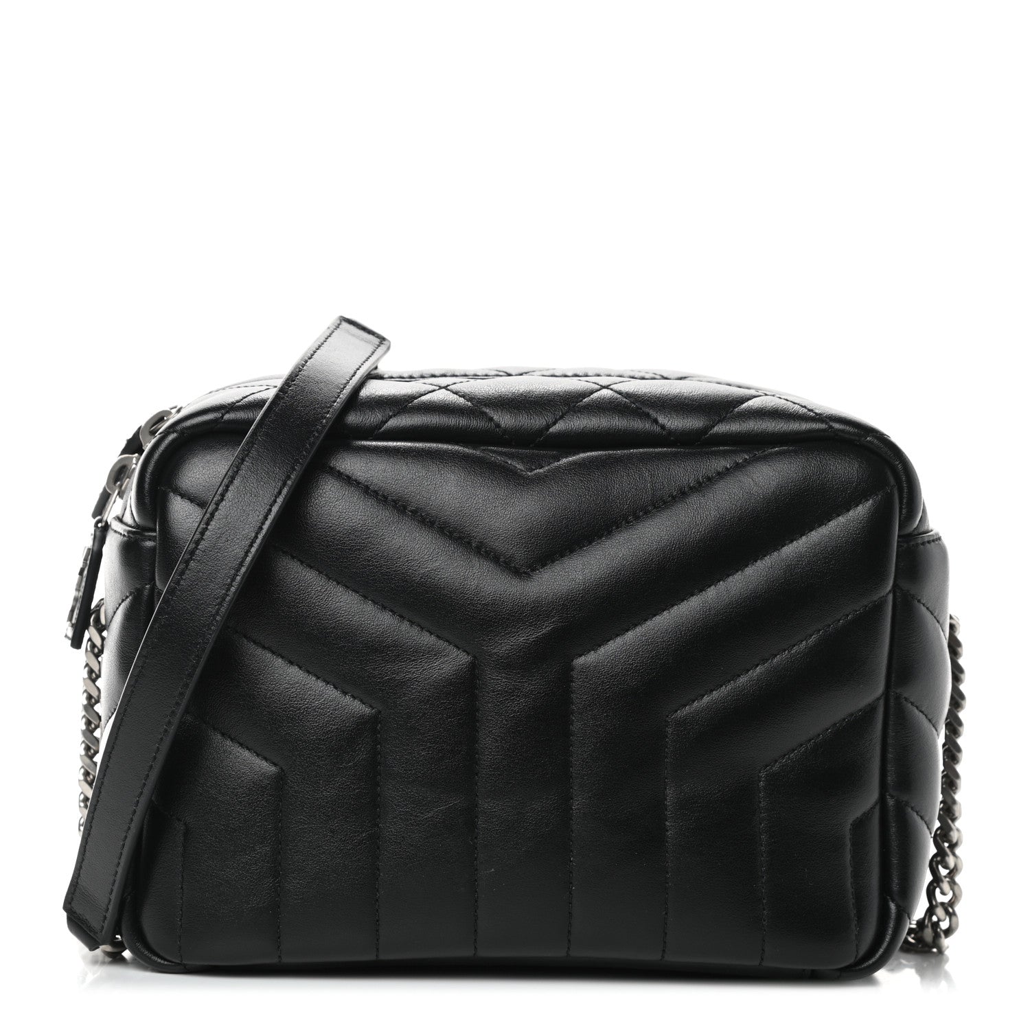 Saint Laurent Calfskin Y Quilted Monogram Small Loulou Bowling Bag Black 1 of 9