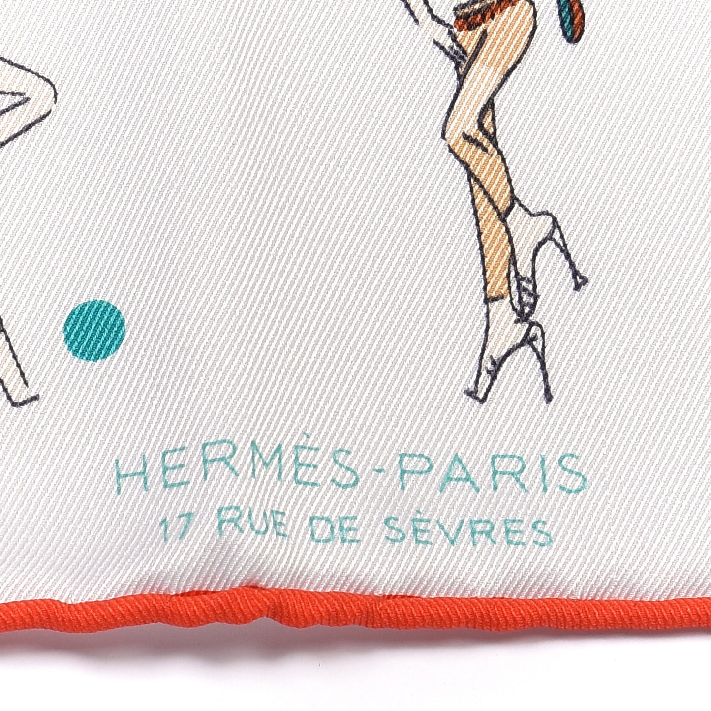 Silk Ex-Libris Les Parisiennes Scarf 70 Argent Vert D'eau Rouge Tomate