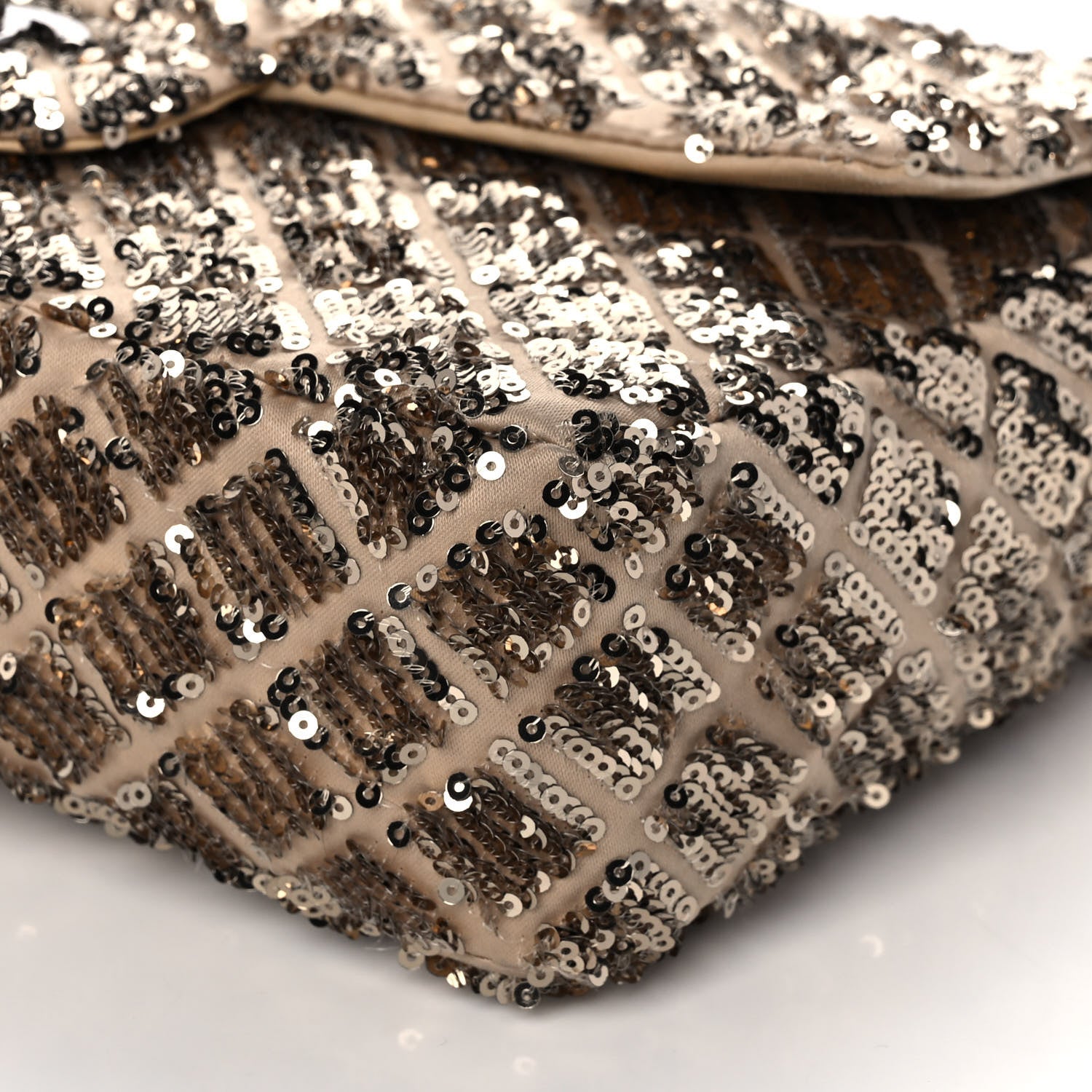Chanel Sequin Quilted Medium Single Flap Gold 9 of 10