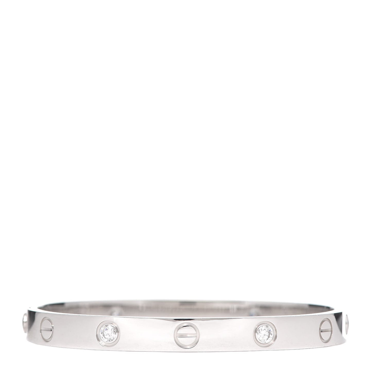 18K White Gold 4 Diamond LOVE Bracelet 16