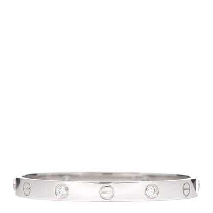 Cartier 18K White Gold 4 Diamond LOVE Bracelet 16 3 of 7