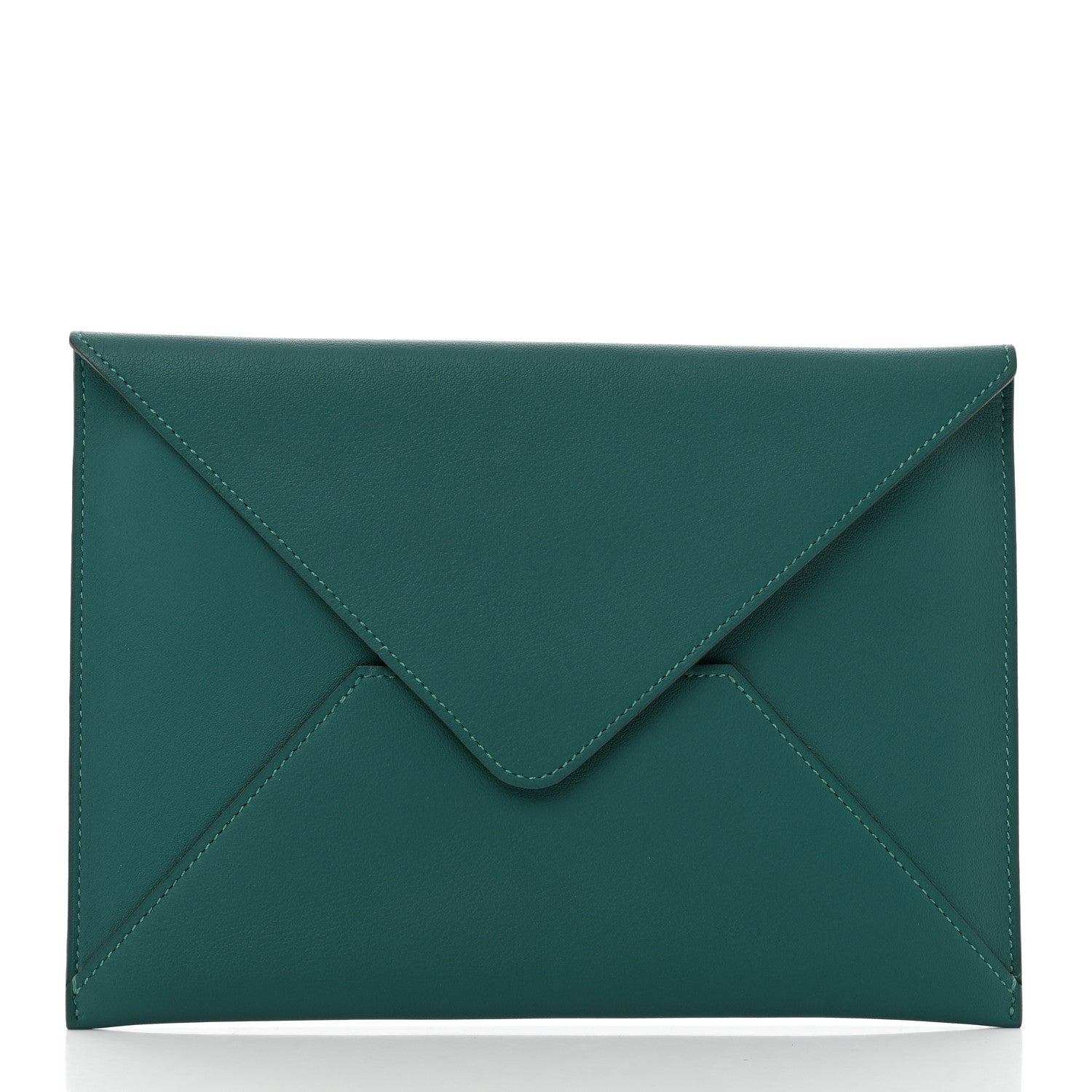 Hermes Evercolor Envelope Trio Wallet Malachite Lime Bleu Zephyr 3 of 12