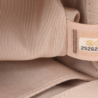 Chanel Caviar Chevron Quilted Small Boy Flap Light Beige 7 of 9