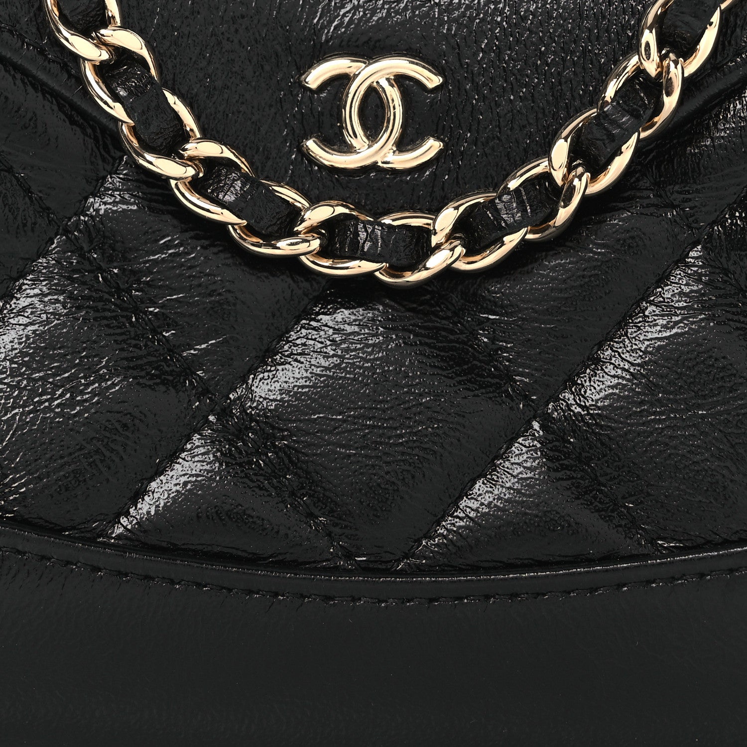 Chanel Shiny Lambskin Quilted Micro 31 Clutch With Chain Black 8 of 11