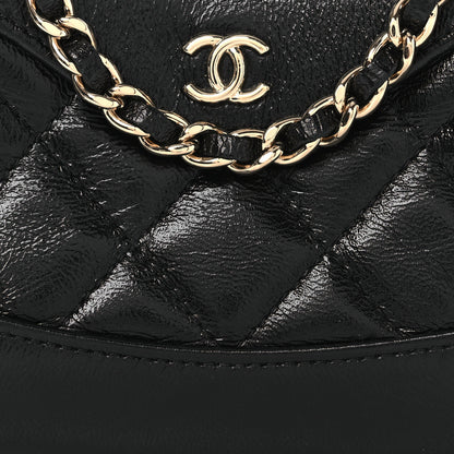Chanel Shiny Lambskin Quilted Micro 31 Clutch With Chain Black 8 of 11