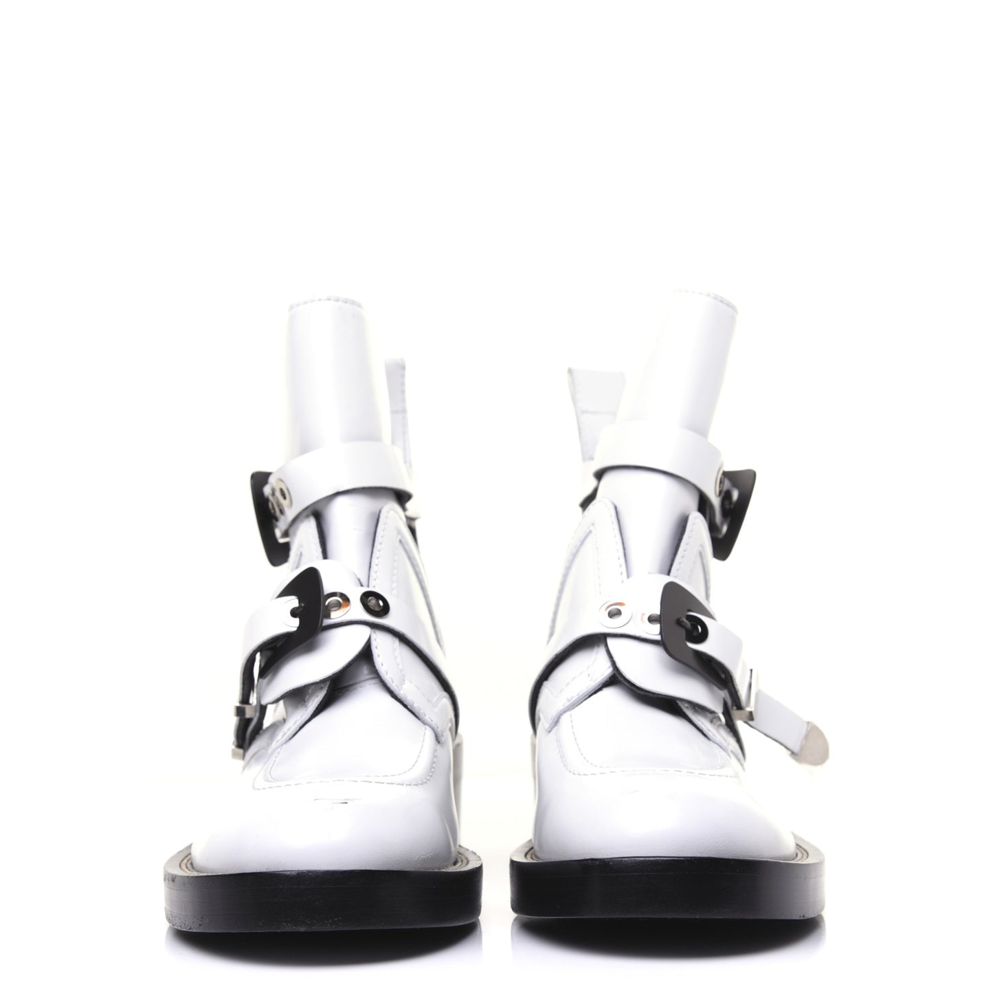 Brushed Calfskin Ceinture Ankle Boots 42 White