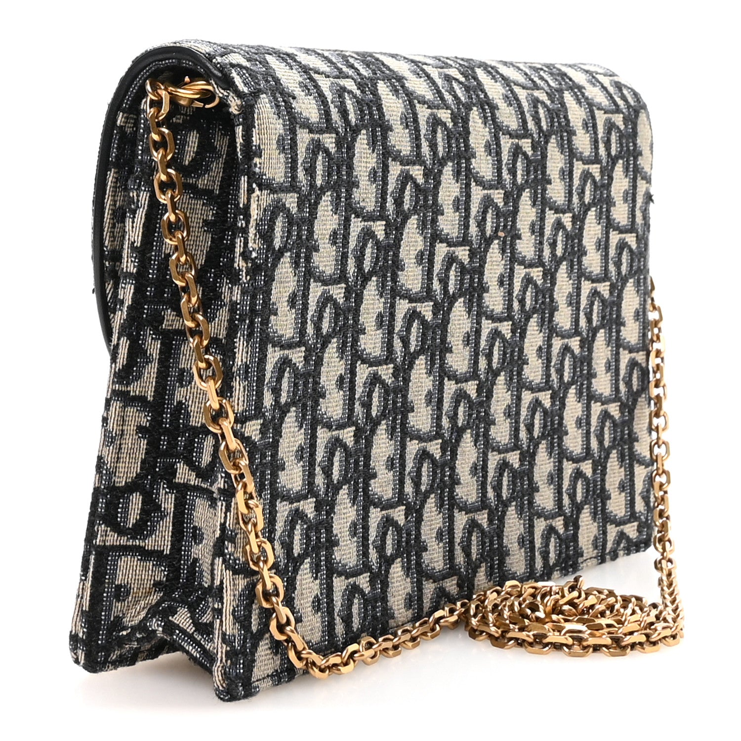 Christian Dior Oblique Saddle Chain Pouch Blue 3 of 11