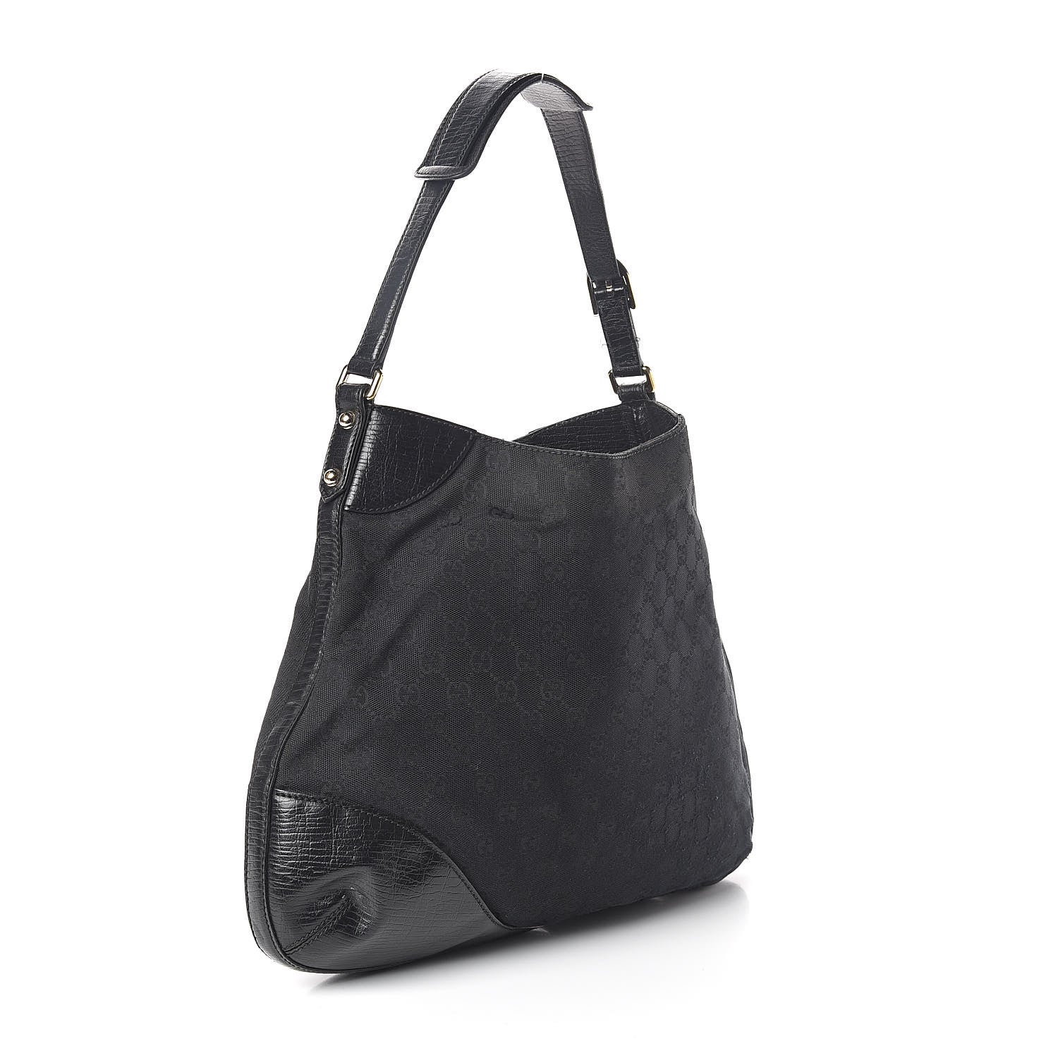 Gucci Monogram Web Hasler Hobo Black 3 of 14