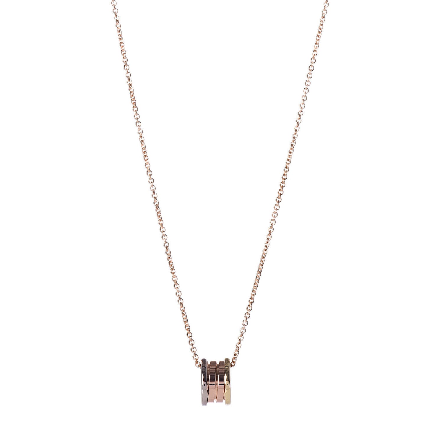 18K Rose White Yellow Gold B.Zero1 Pendant Necklace