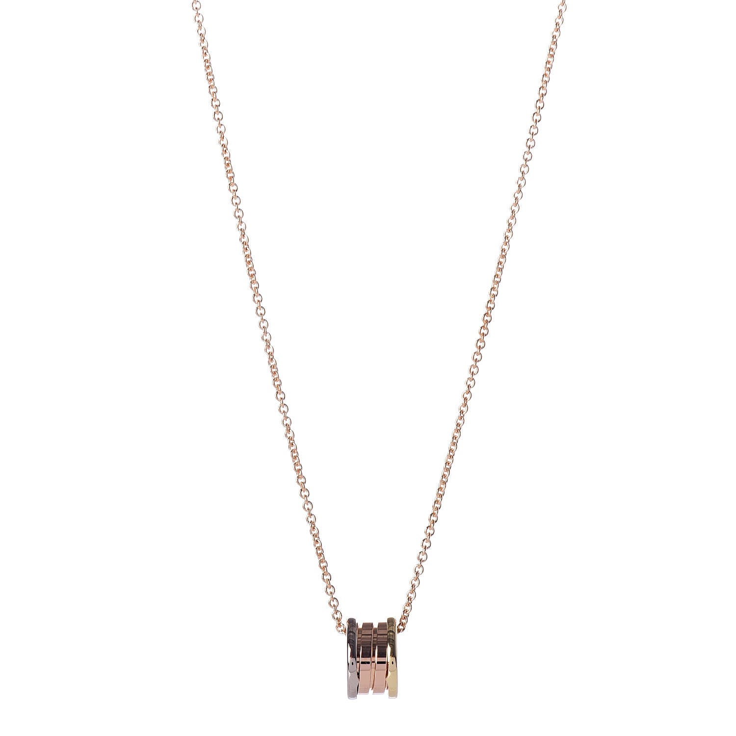 Bulgari 18K Rose White Yellow Gold B.Zero1 Pendant Necklace 1 of 6