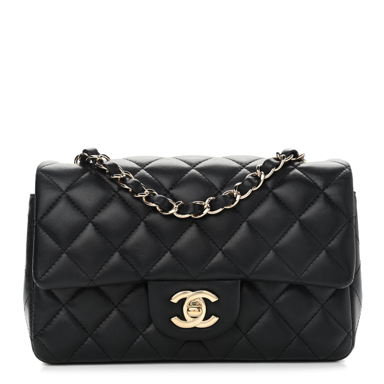Chanel Lambskin Quilted Mini Rectangular Flap Black 1 of 10