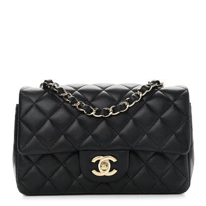 Chanel Lambskin Quilted Mini Rectangular Flap Black 1 of 10