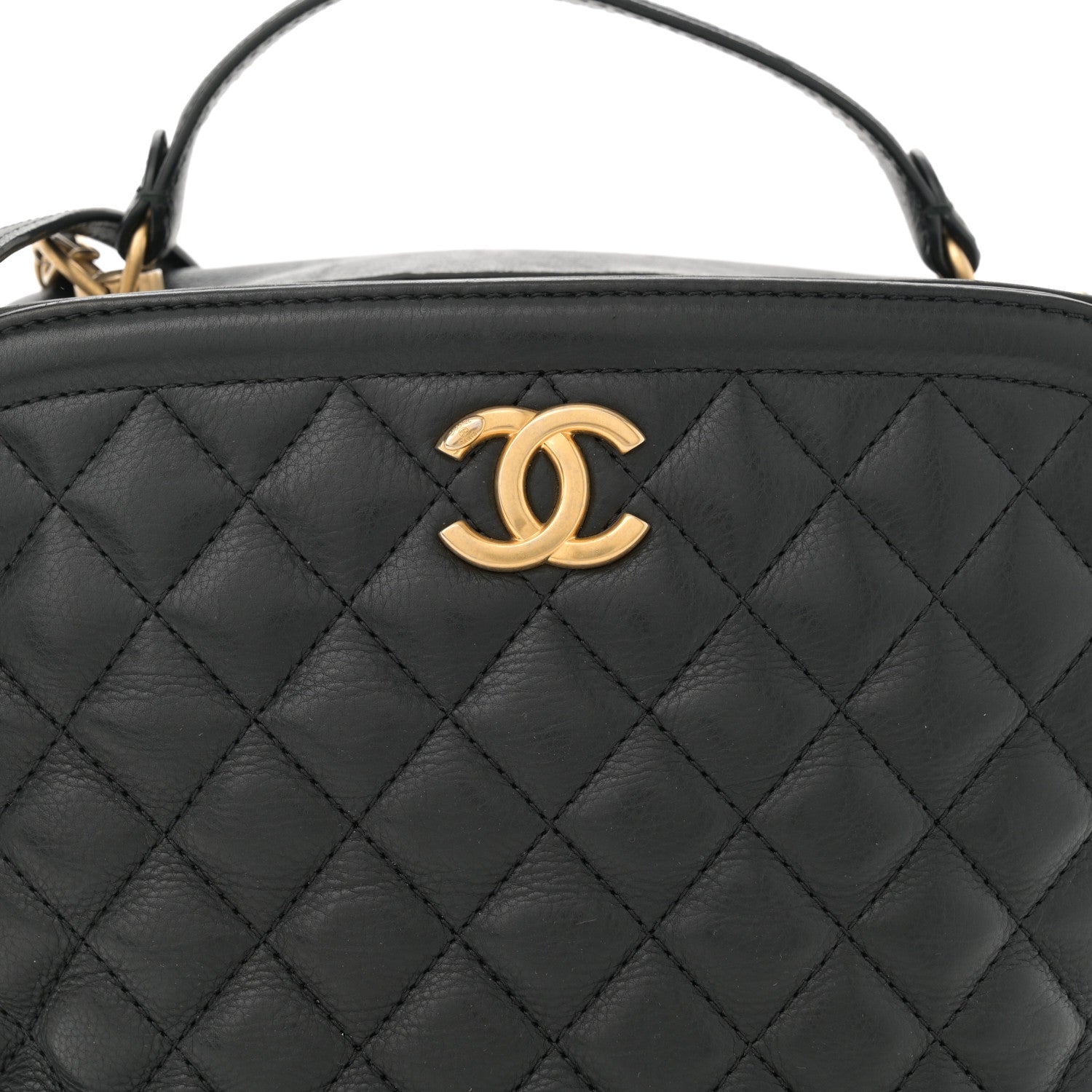 Chanel Calfskin Quilted CC Medium Vanity Case Black 8 of 13