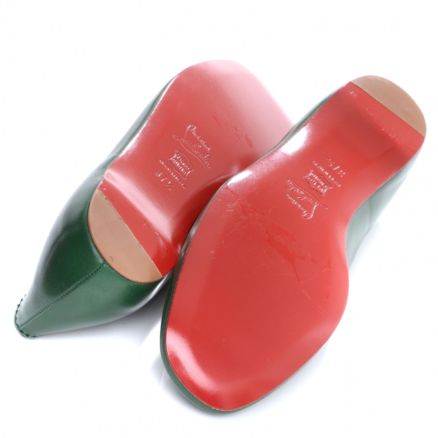 Leather Gozul Flats Green 37.5