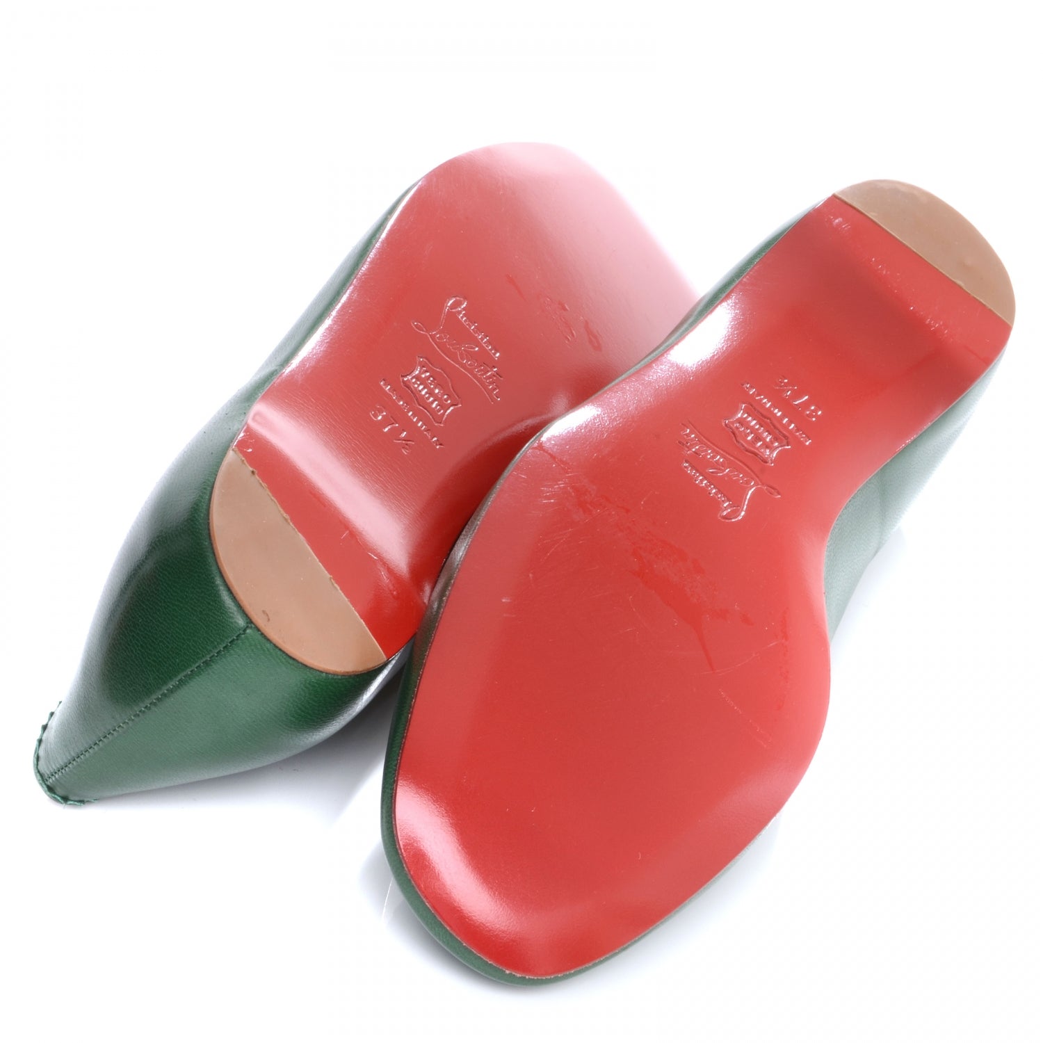 Christian Louboutin Leather Gozul Flats Green 37.5 7 of 9