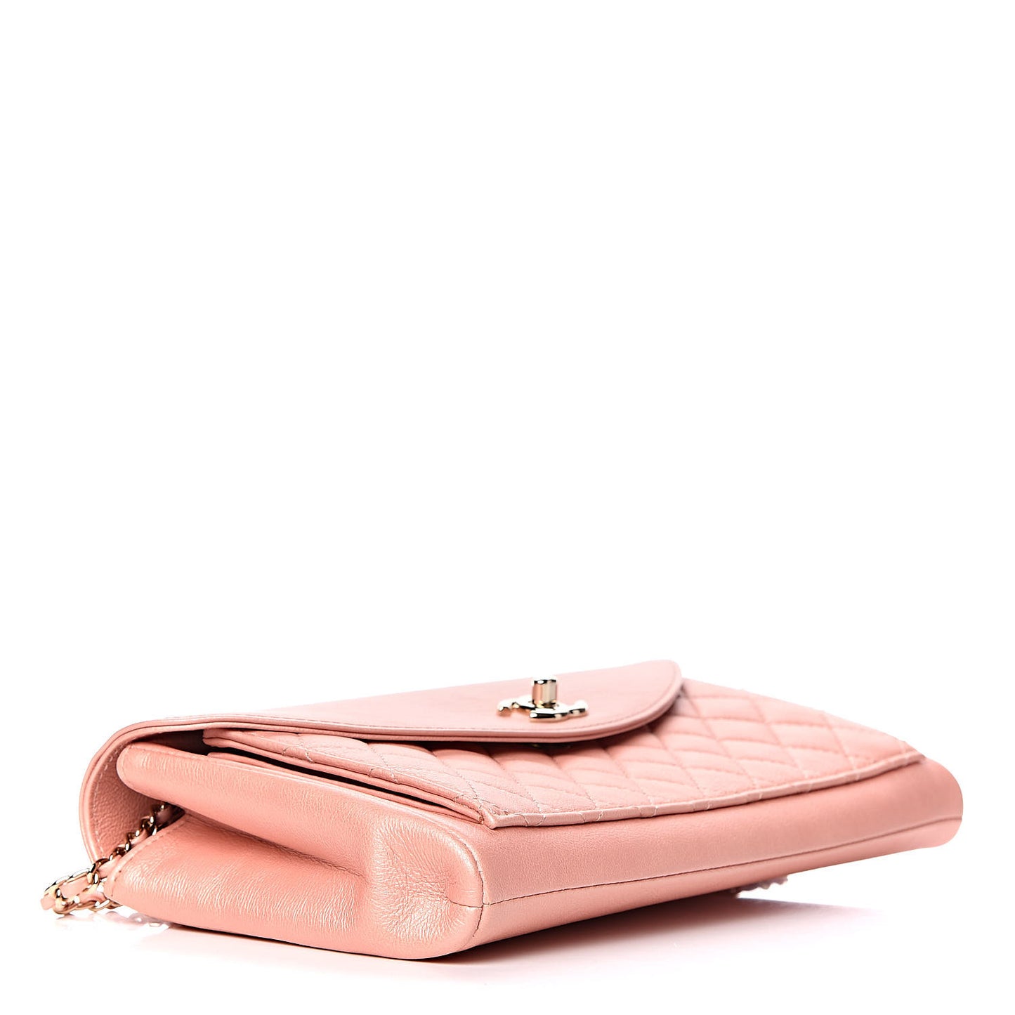 Iridescent Calfskin Smart Pocket Flap Bag Pink
