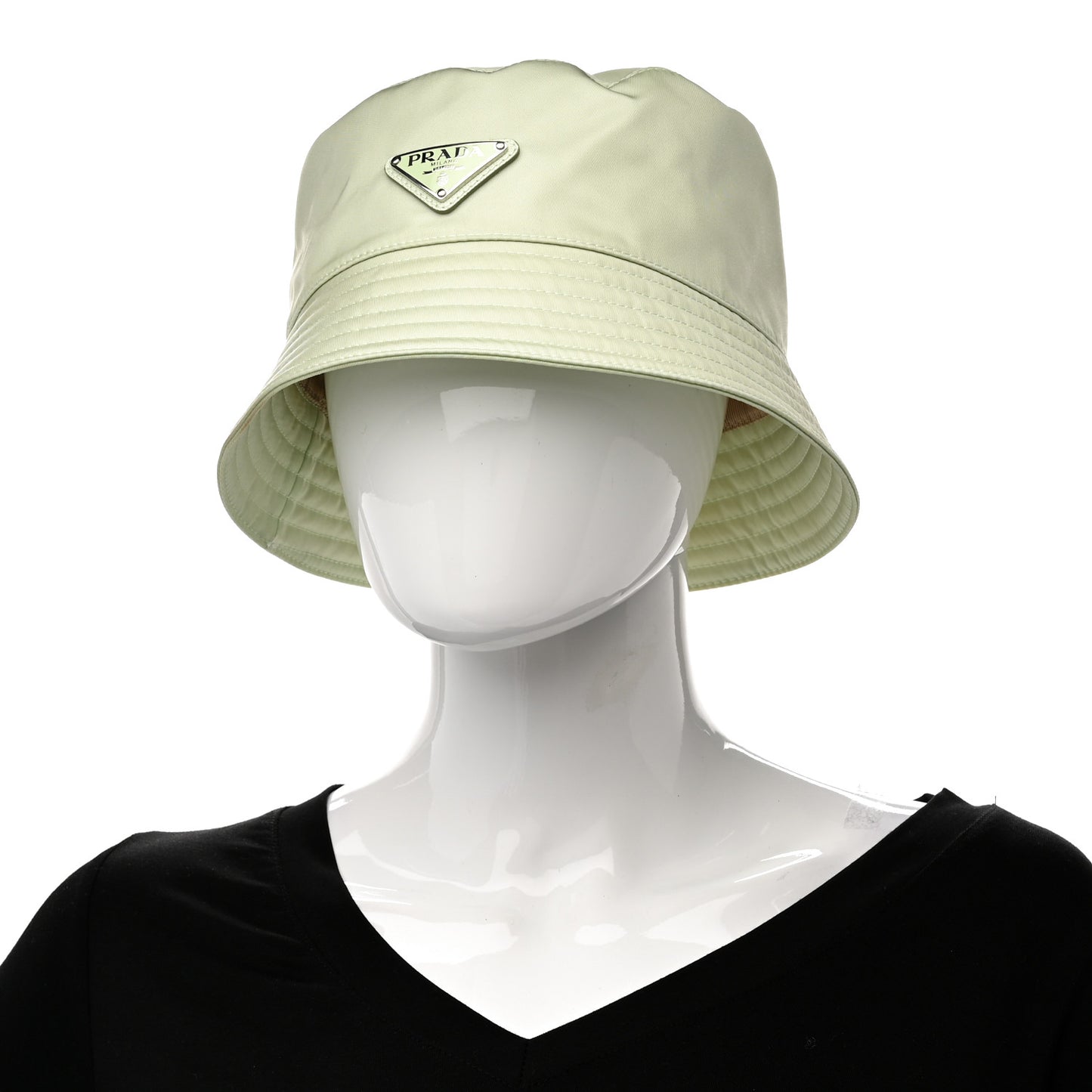 Re-Nylon Metal Triangle Logo Womens Bucket Hat L Acqua