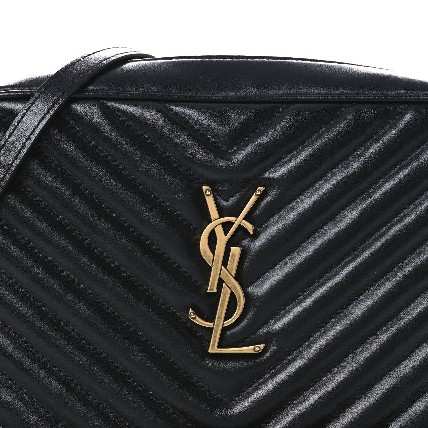Saint Laurent Calfskin Matelasse Monogram Lou Camera Bag Black 8 of 10