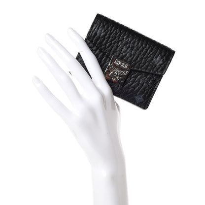 MCM Visetos Mini Accordion Card Wallet Black 2 of 6
