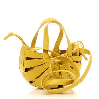 Bottega Veneta French Calfskin Small Shell Bag Yellow 3 of 8