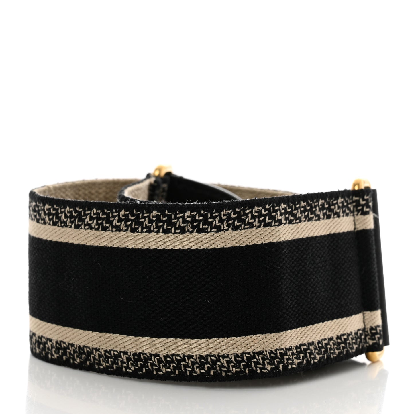 Canvas Embroidered Shoulder Strap Black