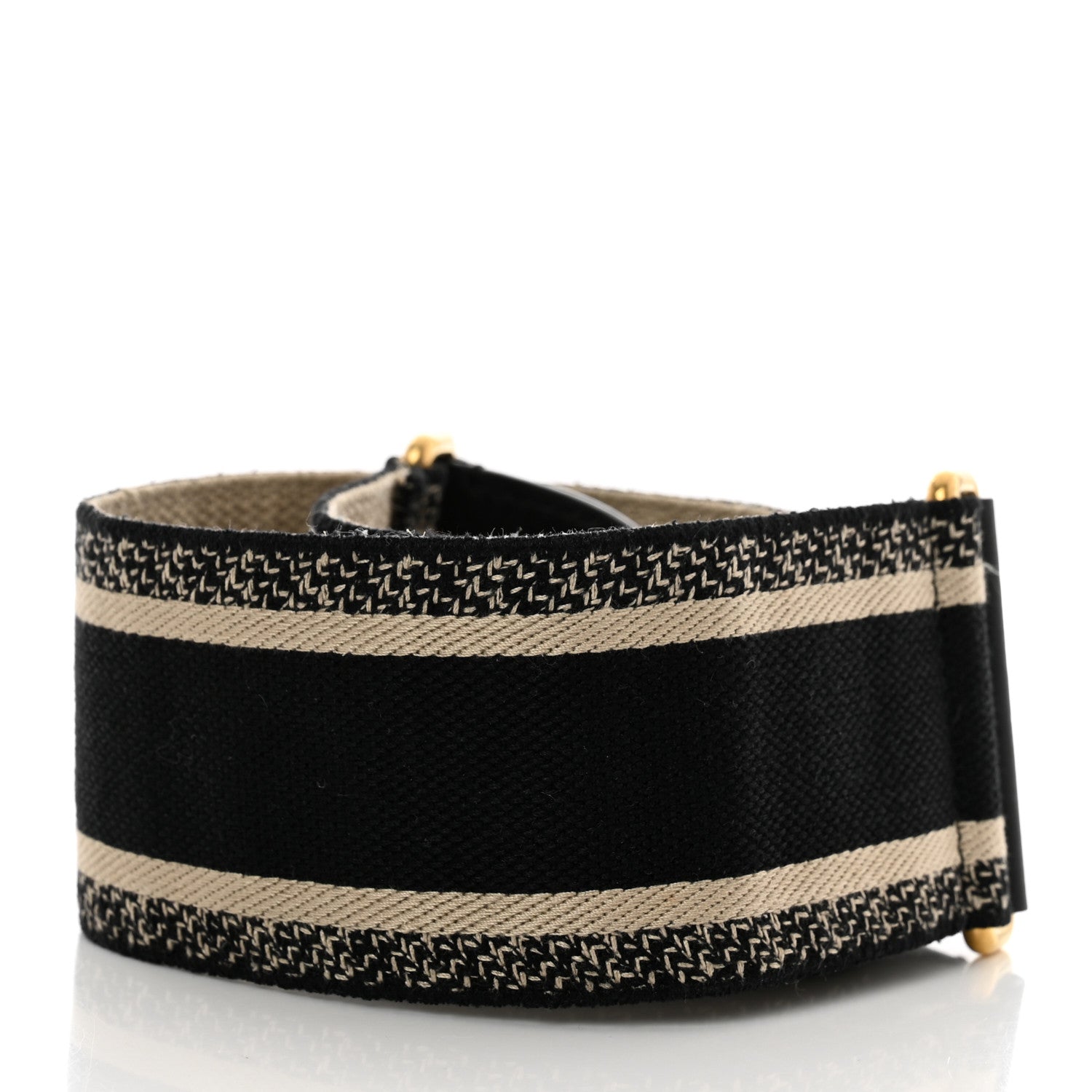 Christian Dior Canvas Embroidered Shoulder Strap Black 2 of 5